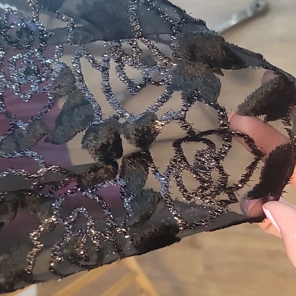 PATRA dress jacket purple black rose pattern velvety - Picture 12 of 14